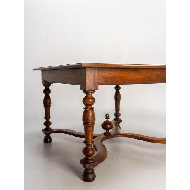19th Century Louis XIII French Square Oak Table with X-Shaped Crossbar, 1890s For Sale - Image 10 of 16
