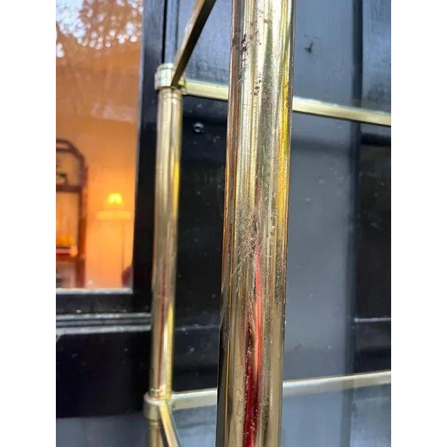 Milo Baughman 1970s Brass & Glass Etagere For Sale - Image 4 of 5