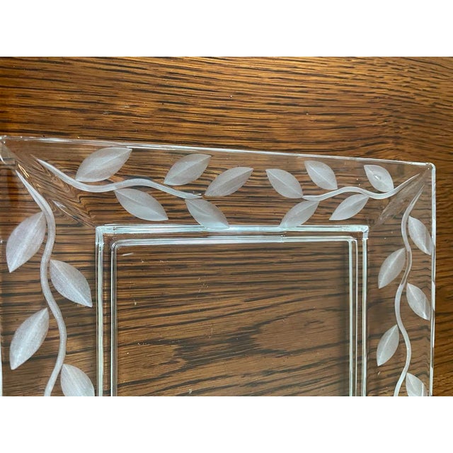 Three Piece Set Labrazel Crystal Vine Collection Soap Dispenser Tray Canister For Sale - Image 9 of 10