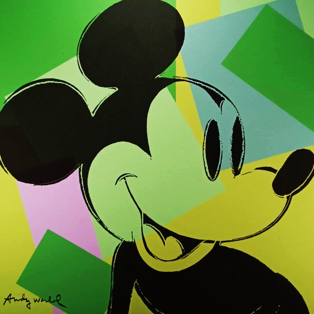 Andy warhol "mickey mouse" limited edition lithograph by cmoa. limited edition lithograph n 126 / 500 - numbers signed in...