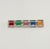 Abstract Vintage Multicolor Bar Pin Brooch With Square Glass Stones Silver-Plated For Sale - Image 3 of 3
