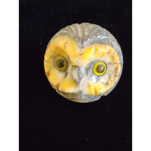 Stone Vintage Handcrafted Alabaster Owl For Sale - Image 7 of 8