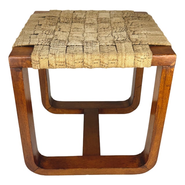 Mid-Century Bentwood and Woven Rope Stool, 1970s For Sale