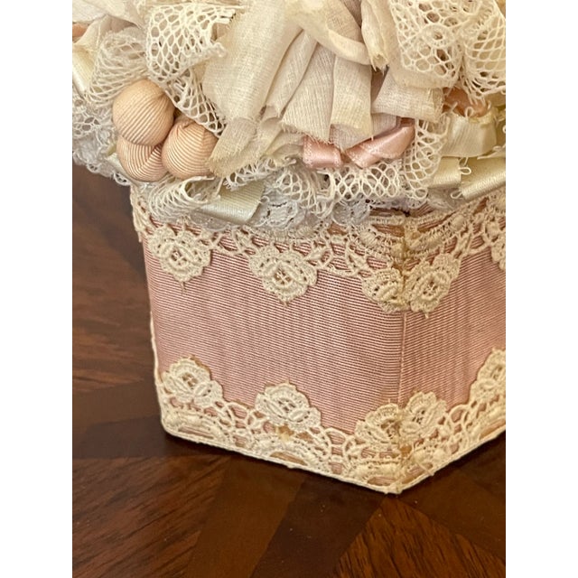 Shabby Chic Handmade Antique Lace Trinket Box With Sea Shells For Sale - Image 3 of 4