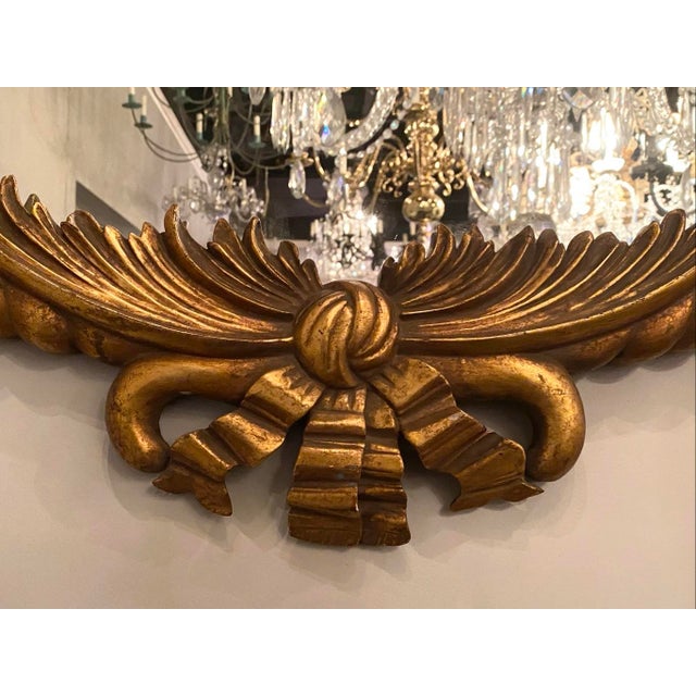 Traditional Federal Cornucopia Oval Ornate Mirror 35”x 34” Antique For Sale - Image 3 of 5