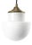 Mid-Century Modern Porcelain and Opaline Glass Pendant Lamp For Sale