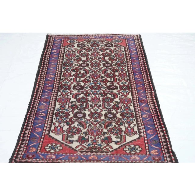 White Vintage Hamedan Rug 2'6'' x 4'4'' For Sale - Image 8 of 10