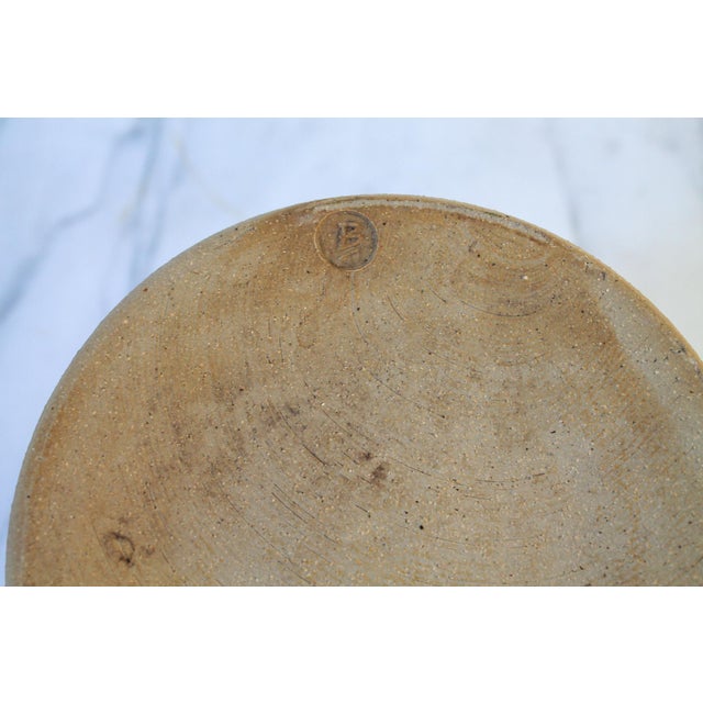 Mid 20th Century Vintage Beige Studio Art Pottery Vessel or Vase For Sale - Image 5 of 6