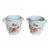 Vintage Floral Porcelain Cachepots With Gilded Rococo Handles For Sale