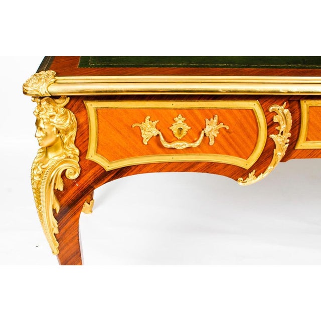 19th Century French Louis Revival Ormolu Bureau Plat Desk For Sale - Image 6 of 18