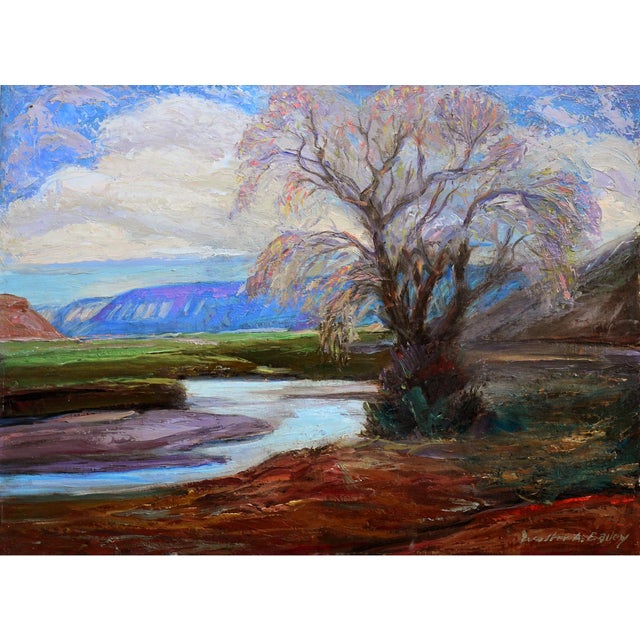 Post War American Impressionist Southwest Landscape "Taos Splendor" by Walter A. Bailey For Sale - Image 4 of 16