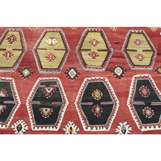 Vintage Turkish Sivas Nomad's Kilim Large Rug For Sale - Image 6 of 13