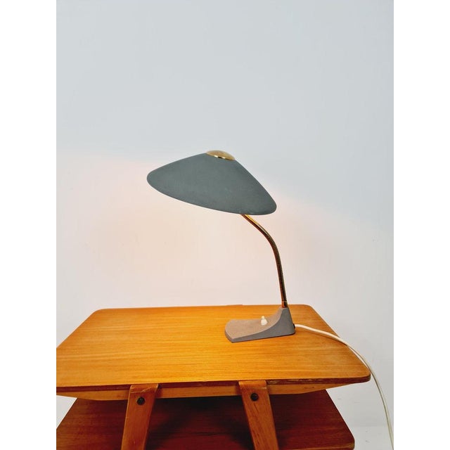 Art Deco German Brass Metal Table Lamp, 1950s For Sale - Image 5 of 11