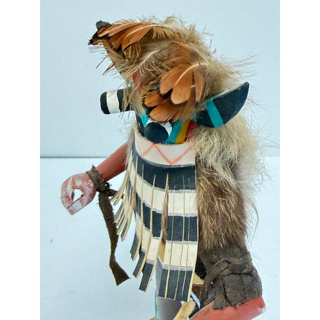 Brown Vintage Broadface Hopi Kachina Doll by J. White, 11" Tall For Sale - Image 8 of 9