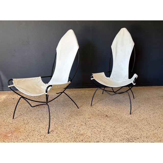Antique White Pair of Jerry Johnson Sling Chairs For Sale - Image 8 of 12