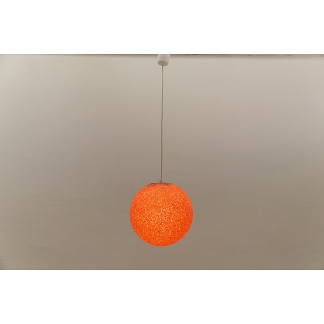 Mid-Century Modern Red Acrylic Granulate Pendant Lamp, 1960s For Sale - Image 3 of 12