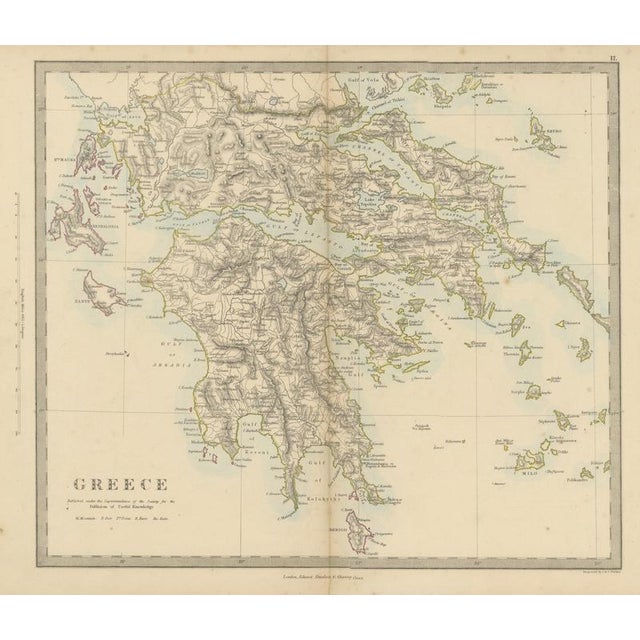 Antique Map of Greece with the Morea and Negropont and Kephalonia, 1858 For Sale - Image 9 of 9