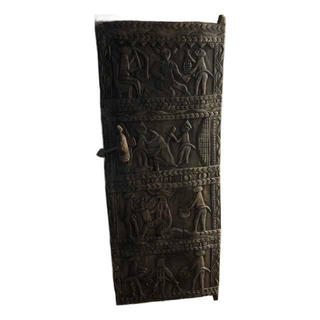 (Circa1880-1950) Hand Carved From Single Slab of Yoruba Art Nigerian Tribal African Dogon Door Panel For Sale