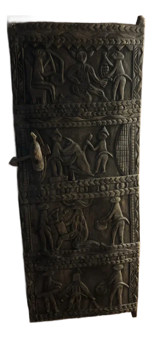 (Circa1880-1950) Hand Carved From Single Slab of Yoruba Art Nigerian Tribal African Dogon Door Panel
