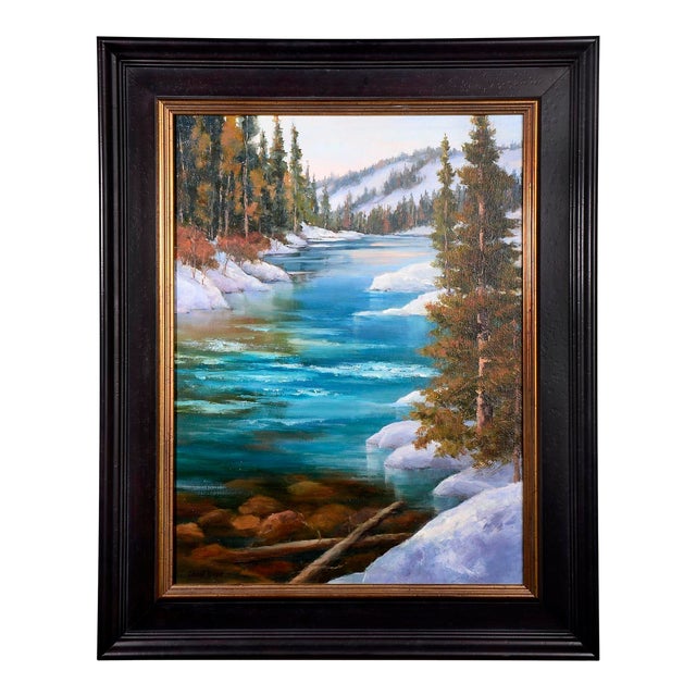 Sheryl Knight "Joy of Winter" Oil on Linen, Framed For Sale