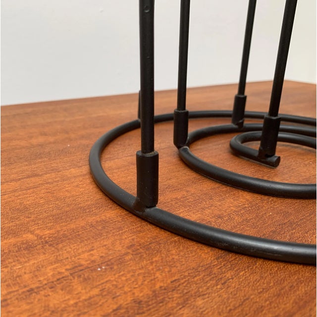 Mid-Century Brutalist String Style Metal Candleholder For Sale - Image 9 of 18