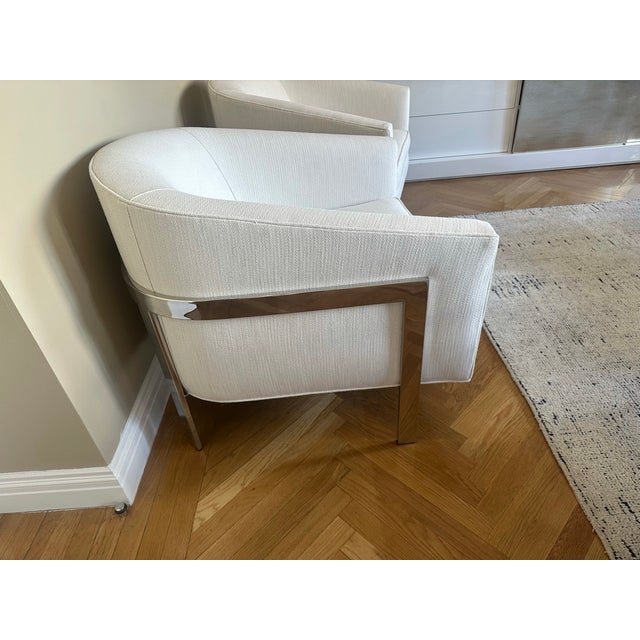 White Lounge Chair - Restoration Hardware - Reginald Chair For Sale - Image 8 of 9