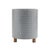 Kenneth Ludwig Chicago Iron Metal Planter with Geometric Design and Wood Legs (Set of 3) For Sale - Image 4 of 4