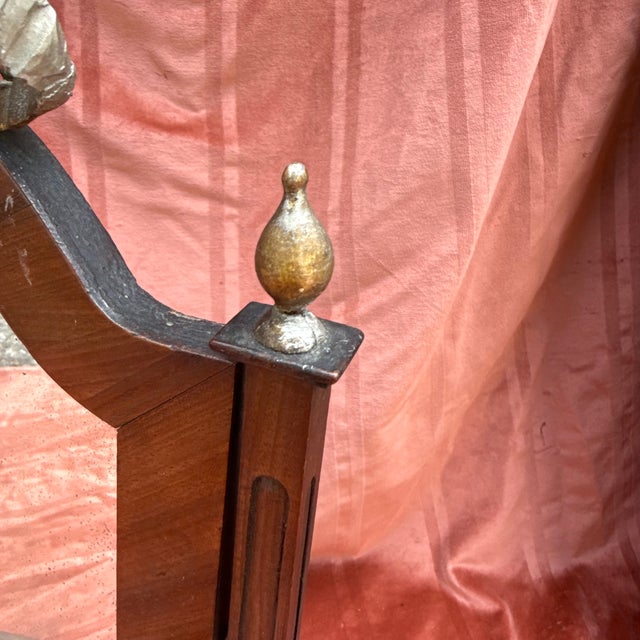 Biedermeier Swiveling Table Mirror with Carved Top For Sale - Image 3 of 18