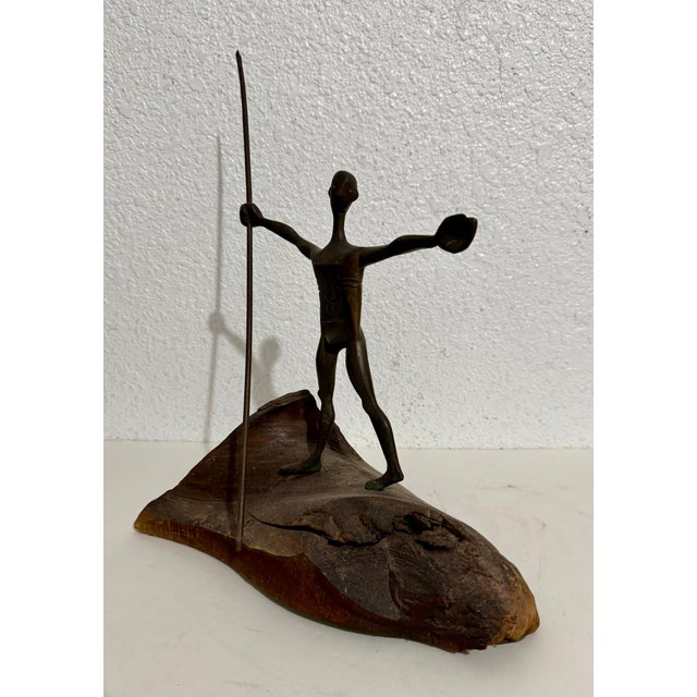 Milton Hebald, Milton Hebald Mid Century Bronze & Wood Sculpture Wpa Artist Modernist Americana For Sale - Image 4 of 12