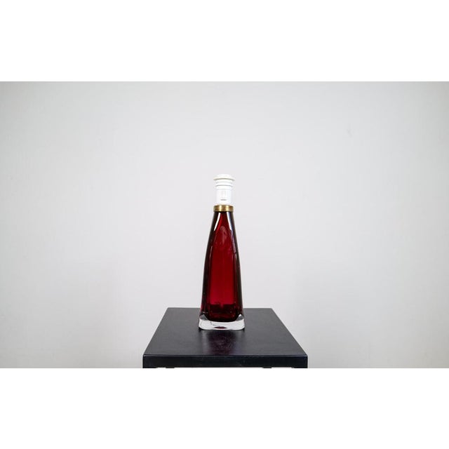 Table Lamp with Cotton Shade by Carl Fagerlund for Orrefors, Sweden, 1960s For Sale - Image 10 of 14