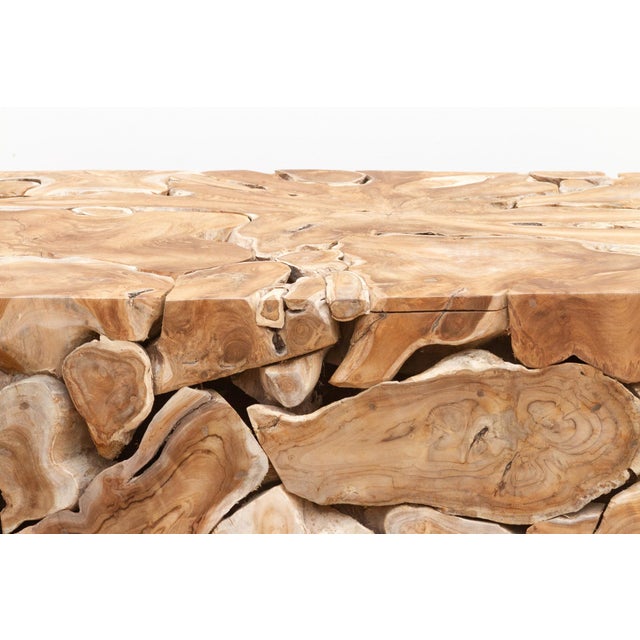 Robust Teak Mosaic Coffee Table For Sale In Los Angeles - Image 6 of 12