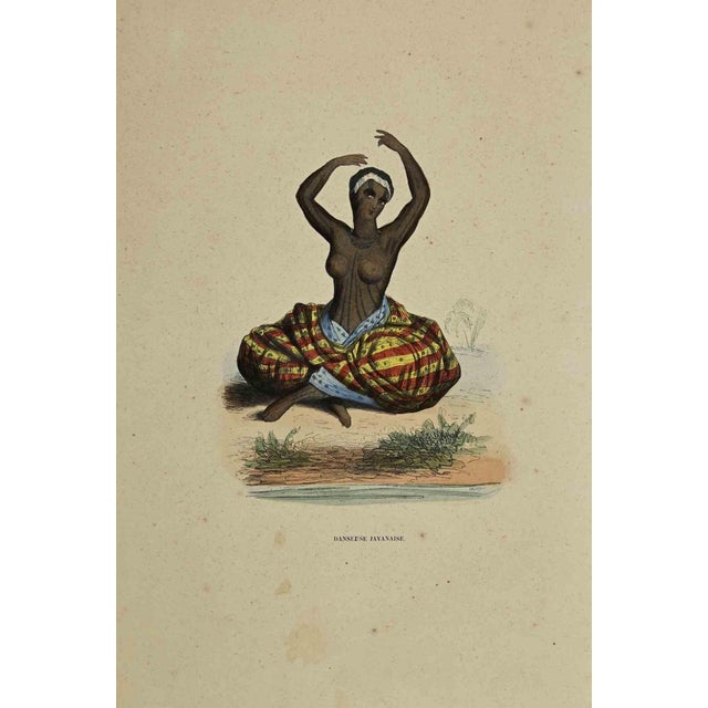 Javanese Dancer is a hand colored lithographs made by Auguste Wahlen in 1844. Good condition. The artwork belongs to the...