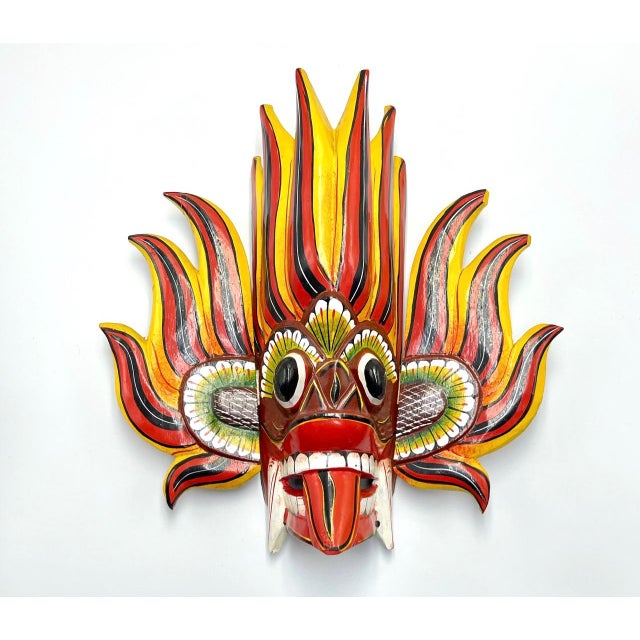 Carved Mayura Raksha Mask For Sale - Image 9 of 9