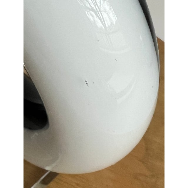 Glass Vintage Murano Love Knot Art Glass Sculpture Black White Lucite Base For Sale - Image 7 of 16