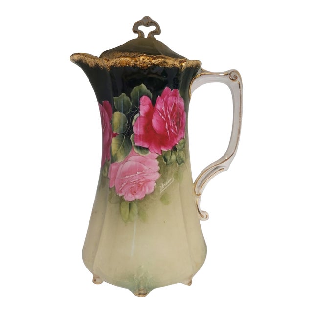 Antique German Porcelain Chocolate Pot For Sale