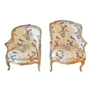 Louis XV French Style Painted Assembled Bergeres - Set of 2