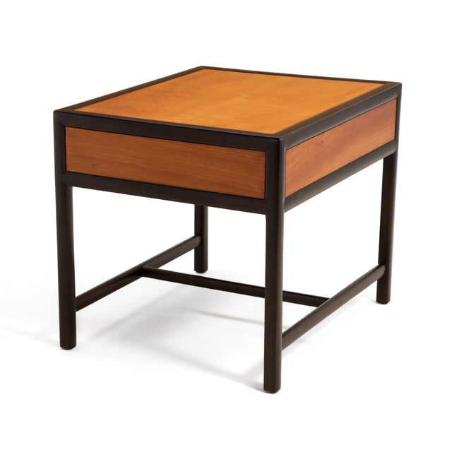 Brown Michael Taylor Baker Furniture New World Collection Two Tone End Table 1950s For Sale - Image 8 of 16
