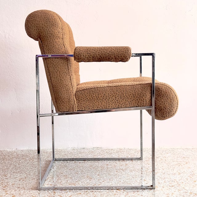 This Mid-Century Modern armchair attributed to Milo Baughman dates back to approximately 1976. This striking lounge chair...