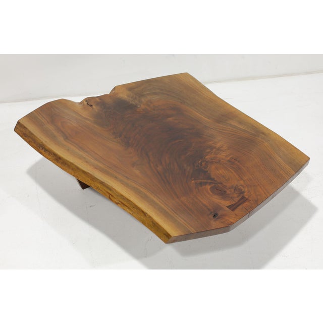 Wood Mira Nakashima Conoid Slab Cocktail Table in Black Walnut and Rosewood, Signed For Sale - Image 7 of 14