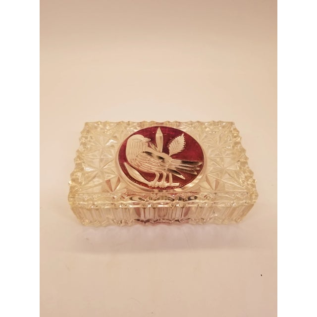 1960s Vintage Hofbauer the Byrdes Glass Jewelry Trinket Box For Sale - Image 5 of 5