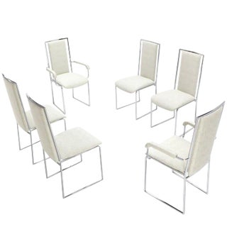 Mid-Century Modern Chrome Dining Chairs - Set of 6 For Sale