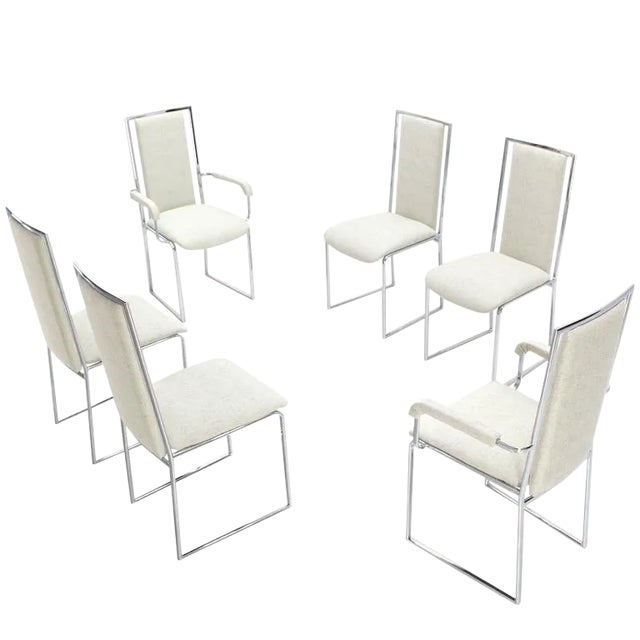 Mid-Century Modern Chrome Dining Chairs - Set of 6 For Sale