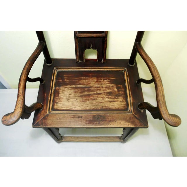 Chinese 1800s Antique Chinese High Back Armchairs- a Pair For Sale - Image 3 of 12