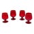 Vintage Blenko Hand Blown Red Brandy Art Glass Snifter 4pc Set For Sale