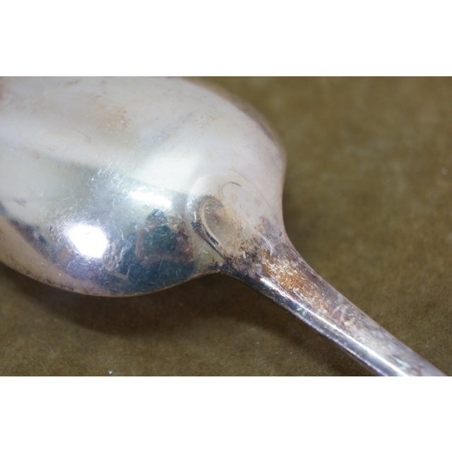 Silver Antique Frederick Elkington Silver Plate Stuffing Serving Spoon 13" For Sale - Image 8 of 12