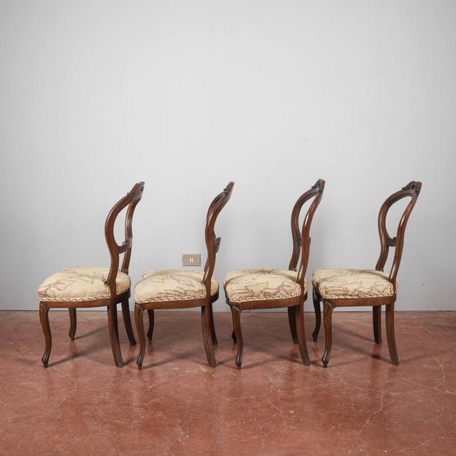 Light Damask Chairs, Set of 4 For Sale - Image 6 of 18