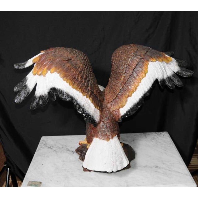 Coloured Bronze American Golden Eagle Statue For Sale - Image 6 of 10