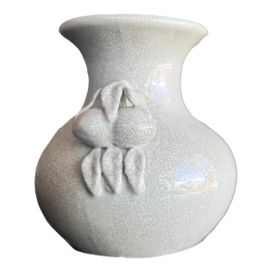 Chinese Celadon Crackle-Glaze Vase With Peach Handles