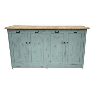 Vintage Blue Sideboard, 1950 For Sale