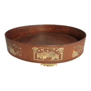 Antique Chinese Inlaid Marriage Tray With Figural and Floral Scenes, Late Qing